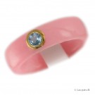 Pink jade, topaz og 14 Kt guld