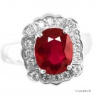 Flot 4,59 ct. Burma rubin & diamant