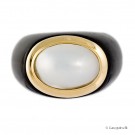 Moderne og smuk Mabé perle, jade og 14Kt guldring
